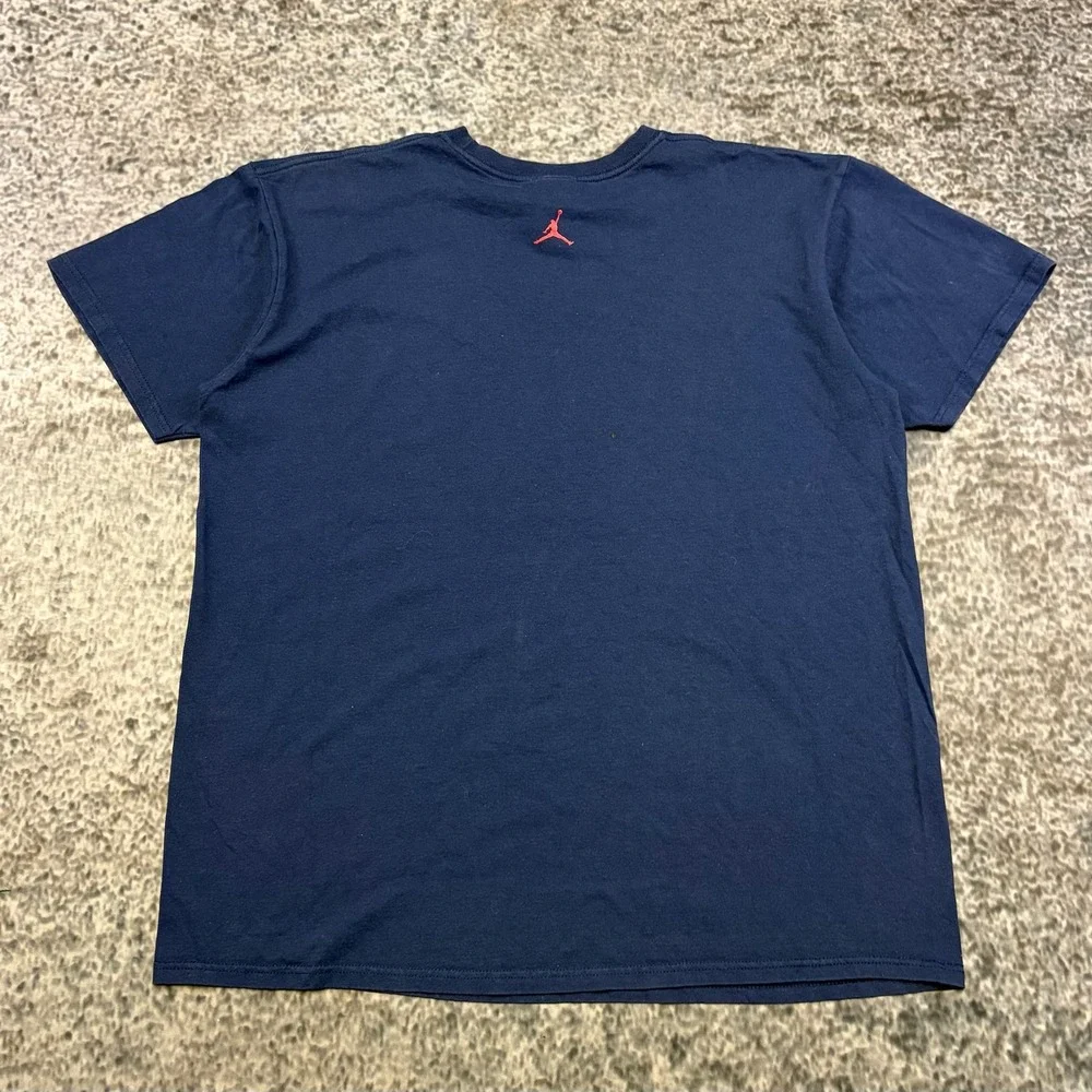 Vintage Air Jordan T Shirt Mens XL Navy Blue Rhinestones Logo 2000s